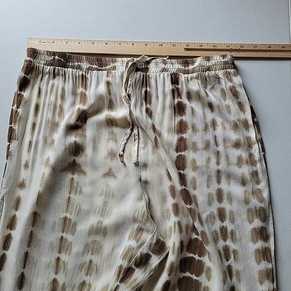 Wild Poppy Knotted Split Thigh Tie Ankle Hem Pants Tie Dye Beach Cover-Up Resort - Picture 7 of 11